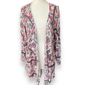 CJ Banks Women's Size 1X Cardigan Open Front Lightweight Long‎ Sleeve